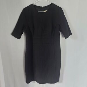 Michael Kors‎ Black Dress Size 10 Career Cocktail Short Sleeve Sheath LBD Luxury